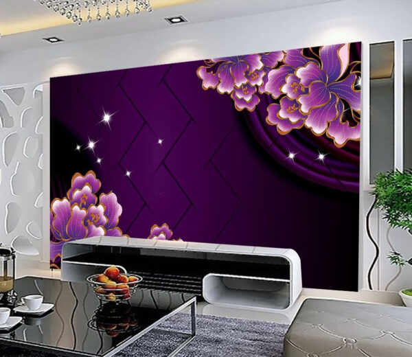 Beautiful blooms on a vibrant backdrop Wall murals Beautiful blooms on a vibrant backdrop