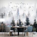 Wall murals Group of birds flying in the sky