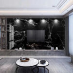 Wall murals Dark marble veins create intricate patterns.