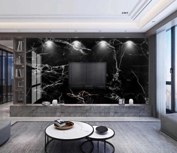 Dark marble veins create intricate patterns Wall murals Dark marble veins create intricate patterns