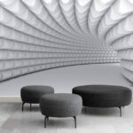 Wall murals Futuristic geometric tunnel design pattern