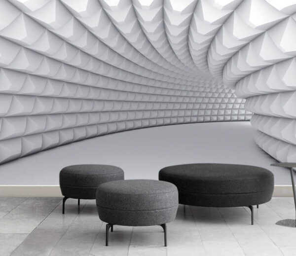 Futuristic geometric tunnel design pattern Wall murals Futuristic geometric tunnel design pattern