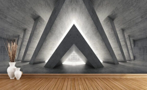 Room with a triangular structure Wall murals Room with a triangular structure