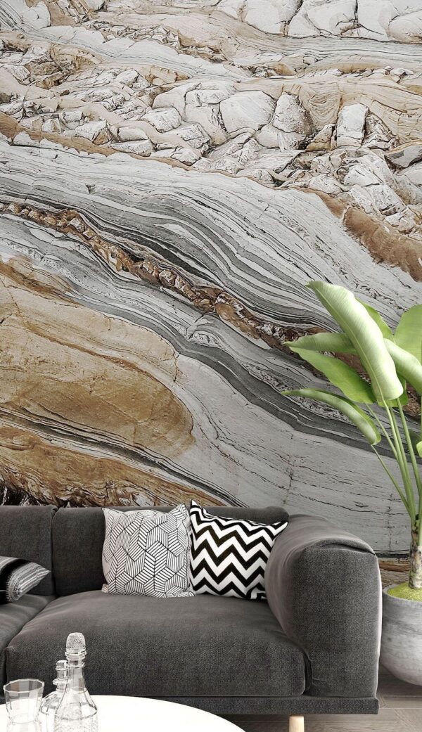 Natural rock layers with earth tones Wall murals Natural rock layers with earth tones