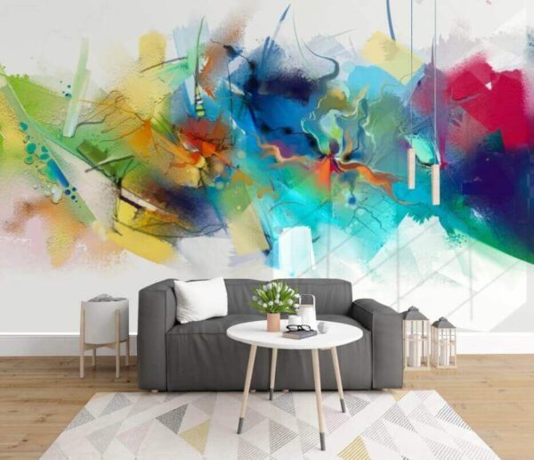 Colorful painting of flowers Wall murals Colorful painting of flowers