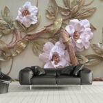 Wall murals Wall decoration with flowers and leaves