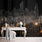 Wall murals Drawing of a city