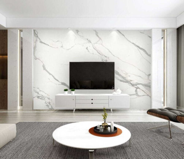 White marble with subtle gray veins Wall murals White marble with subtle gray veins