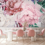Wall murals Floral pattern with watercolor blooms.