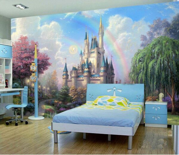 Castle with a rainbow in the sky Wall murals Castle with a rainbow in the sky