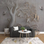 Wall murals Bird flying over a tree