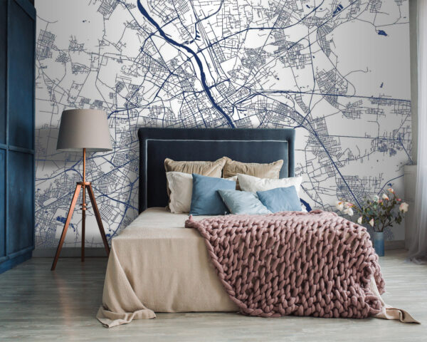 Map of a city Wall murals Map of a city