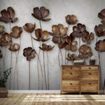 Wall murals Group of brown flowers