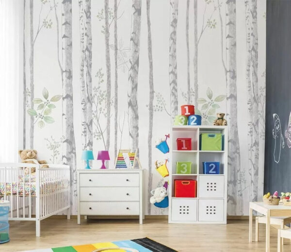 Birch trees with soft green leaves Wall murals Birch trees with soft green leaves