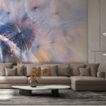 Wall murals Dandelion seeds in soft light