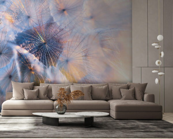 Wall murals Dandelion seeds in soft light (SKU: u25302) Wall murals Wall murals Dandelion seeds in soft light (SKU: u25302)