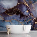 Wall murals Abstract ink pattern with metallic accents.