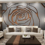 Wall murals Metallic rose design pattern art.