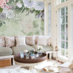 Wall murals Floral elegance on a soft backdrop