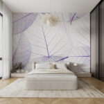 Wall mural Purple leaves and delicate veins pattern