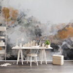 Wall murals Painting of a cloud of black and brown colors