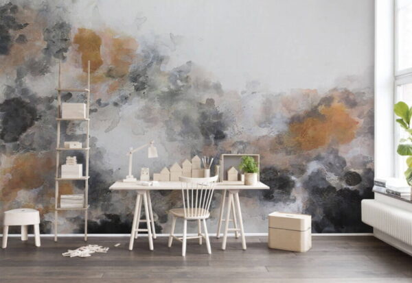 Wall murals Painting of a cloud of black and brown colors