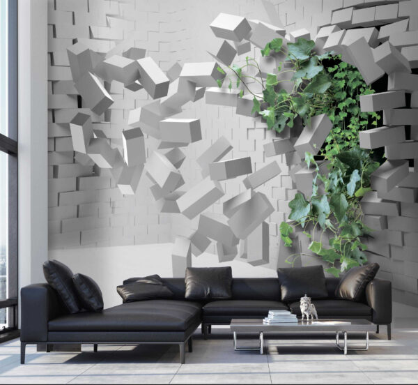 White cube on a white surface Wall murals White cube on a white surface