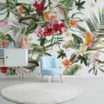 Wall murals Pattern of flowers and leaves