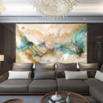 Wall murals Painting of birds flying in the sky