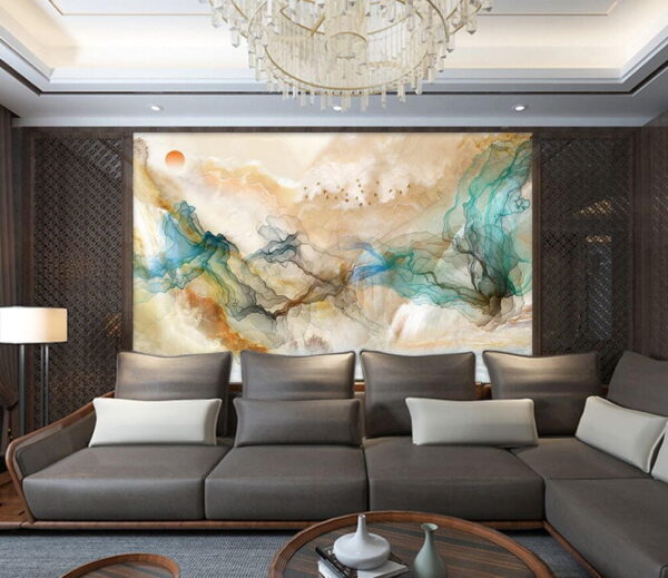 Painting of birds flying in the sky Wall murals Painting of birds flying in the sky
