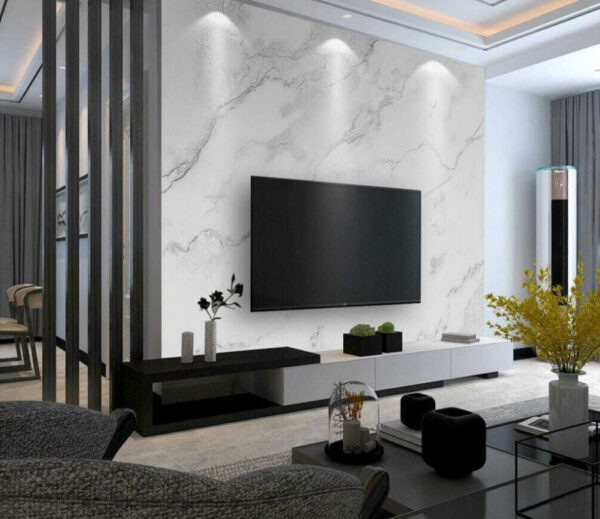 White marble with subtle gray veins Wall murals White marble with subtle gray veins