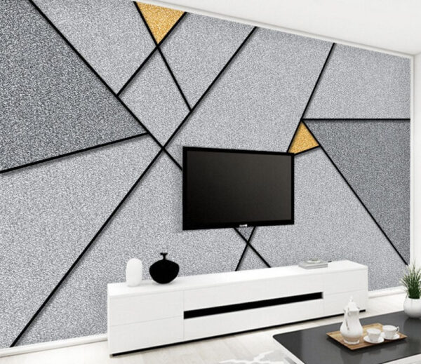Grey and yellow triangle Wall murals Grey and yellow triangle