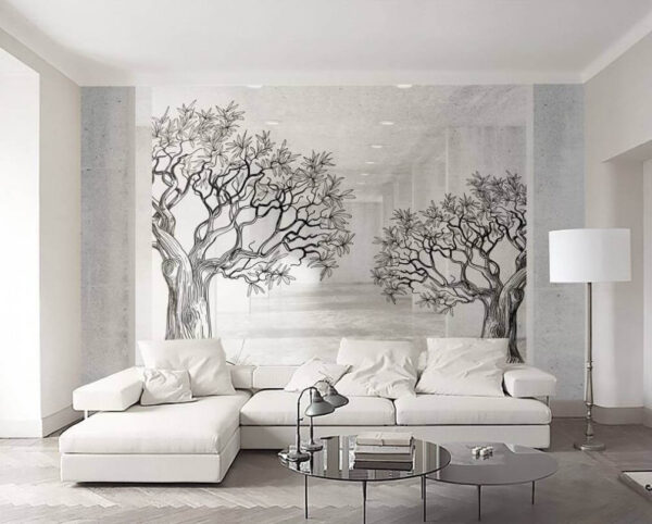 Drawing of a tree Wall murals Drawing of a tree