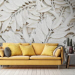 Wall murals White tree with leaves and berries