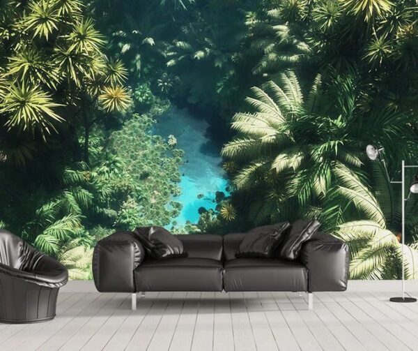River surrounded by trees Wall murals River surrounded by trees