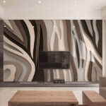 Wall murals Abstract layered fabric texture art.