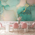 Wall murals Abstract pastel art with fluid shapes.