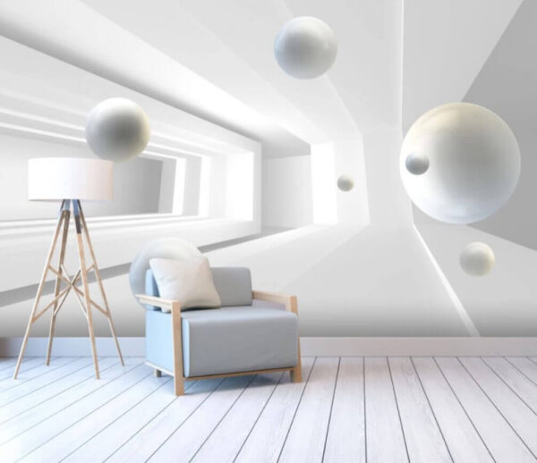 White balls in a room Wall murals White balls in a room