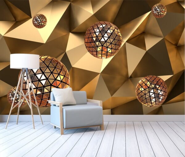 Floating geometric spheres in harmony Wall murals Floating geometric spheres in harmony
