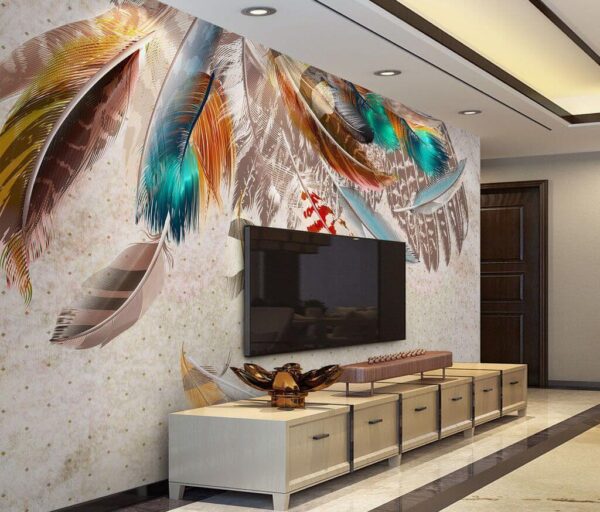 Group of colorful feathers Wall murals Group of colorful feathers