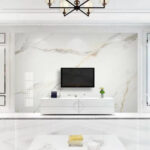Wall murals White marble with black veins