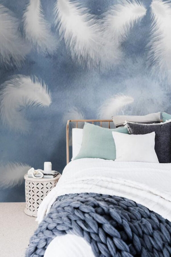 White feathers in the sky Wall murals White feathers in the sky