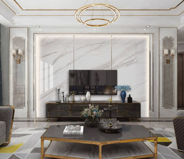 White marble with brown veins Wall murals White marble with brown veins