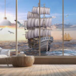 Wall murals Bird flying in the sky