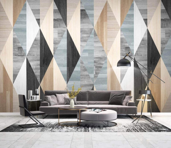 Pattern of wood and diamond shapes Wall murals Pattern of wood and diamond shapes