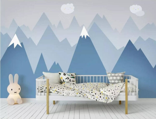 Mountain range with a cloud and a cloud above it Wall murals Mountain range with a cloud and a cloud above it