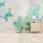 Wall murals Butterflies on a white background