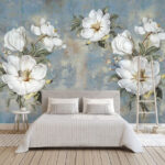 Wall murals Group of white flowers