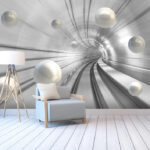 Wall murals White ball on a white surface