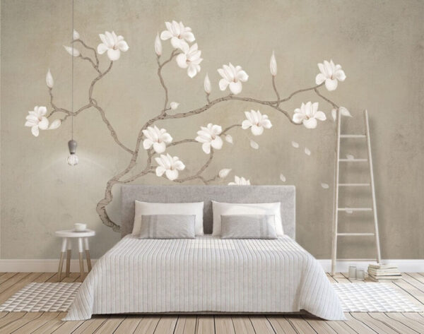 Delicate blossoms on twisting branches Wall murals Delicate blossoms on twisting branches
